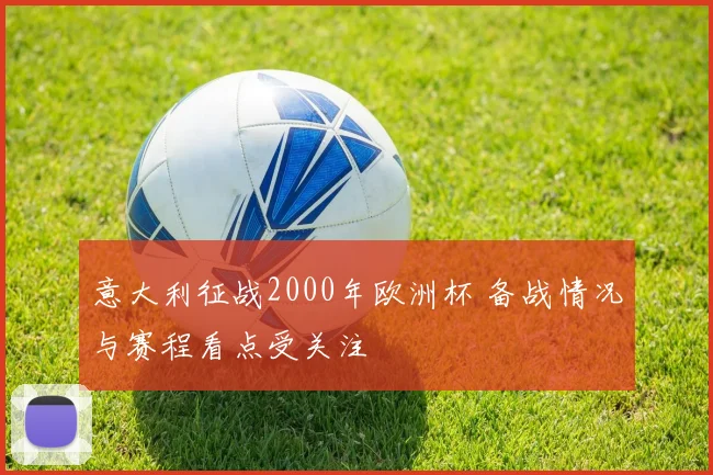 意大利征战2000年欧洲杯 备战情况与赛程看点受关注